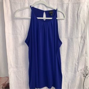 Worthington Blue Sleeveless Blouse high neckline | XL